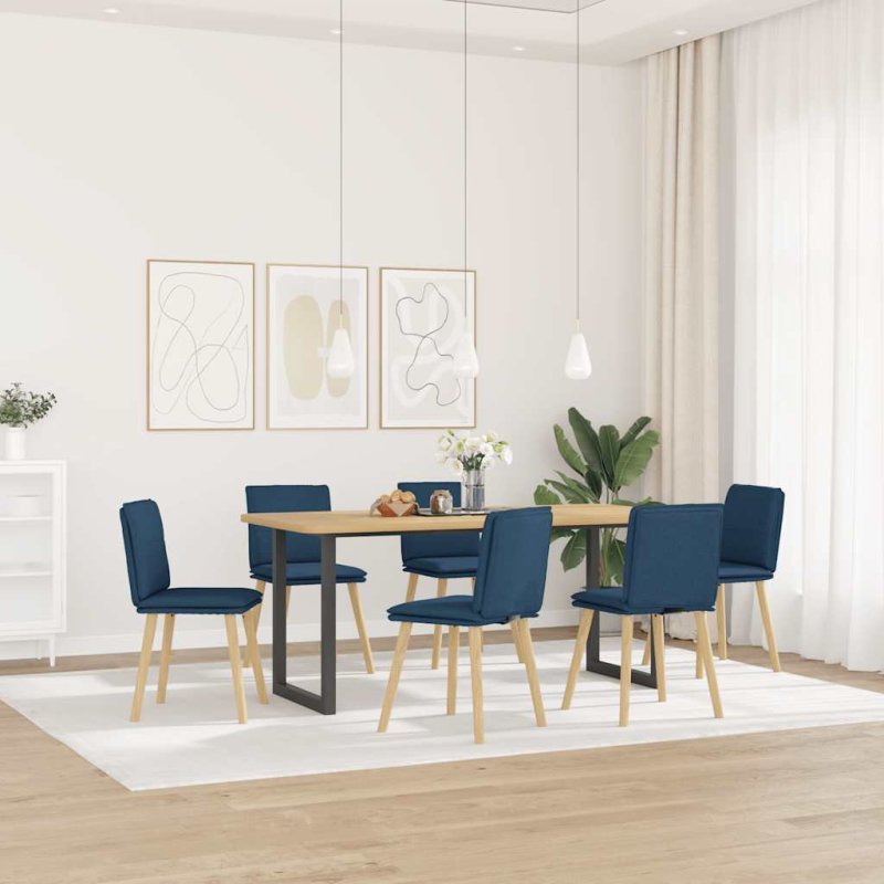 Sillas de comedor 6 unidades tela azul VX-3315633